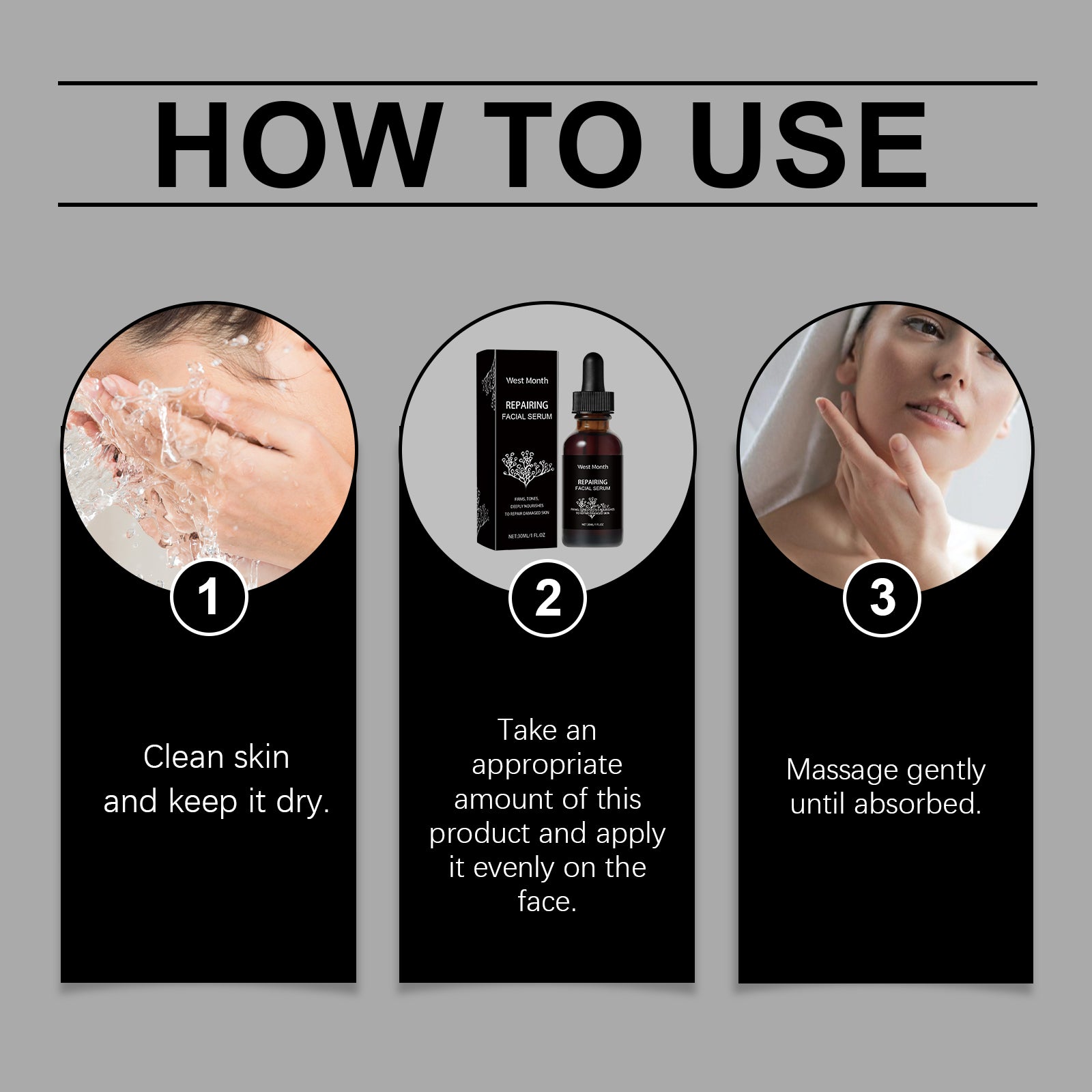 West&Month Skin Repair Serum Gently Moisturizes Facial Skin, Improves Dull And Brightening Skin Care Essence