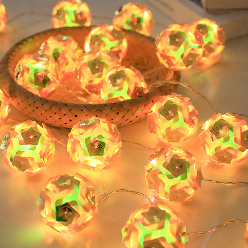 Led Rose String Lights Teenage Heart Decorative String Lights Laser Dream Dazzling Ball Holiday Lights