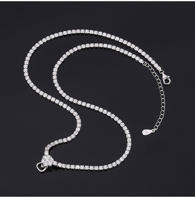 High-Definition Full Diamond Simulation Diamond Necklace Universal Chain Imported High-Carbon Diamond Advanced Sense Universal Necklace