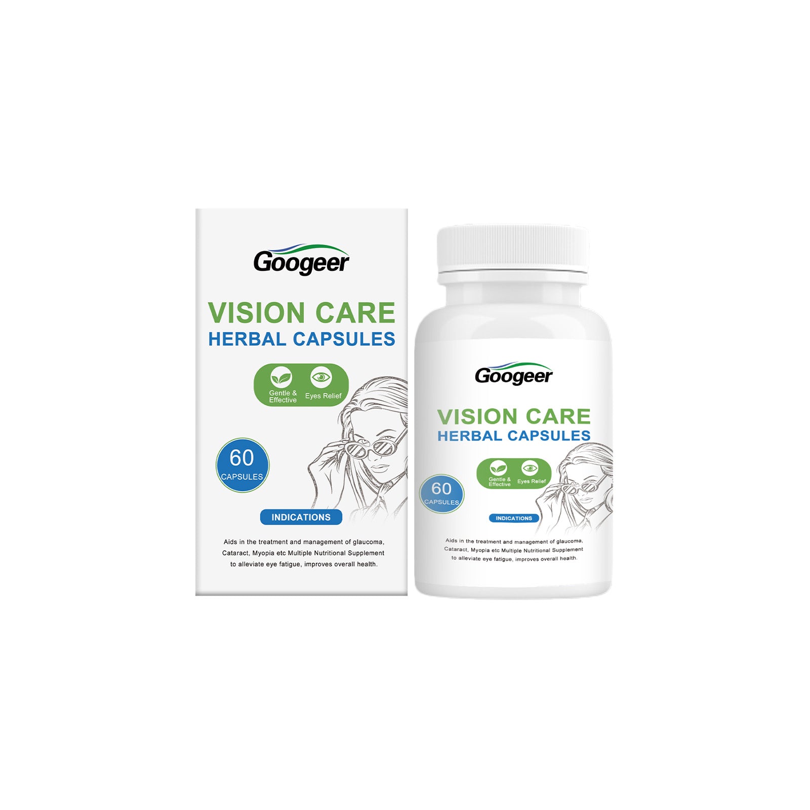 Googeer Vision Relief Capsules, Vision Care Herbal Capsules For Body Treatment