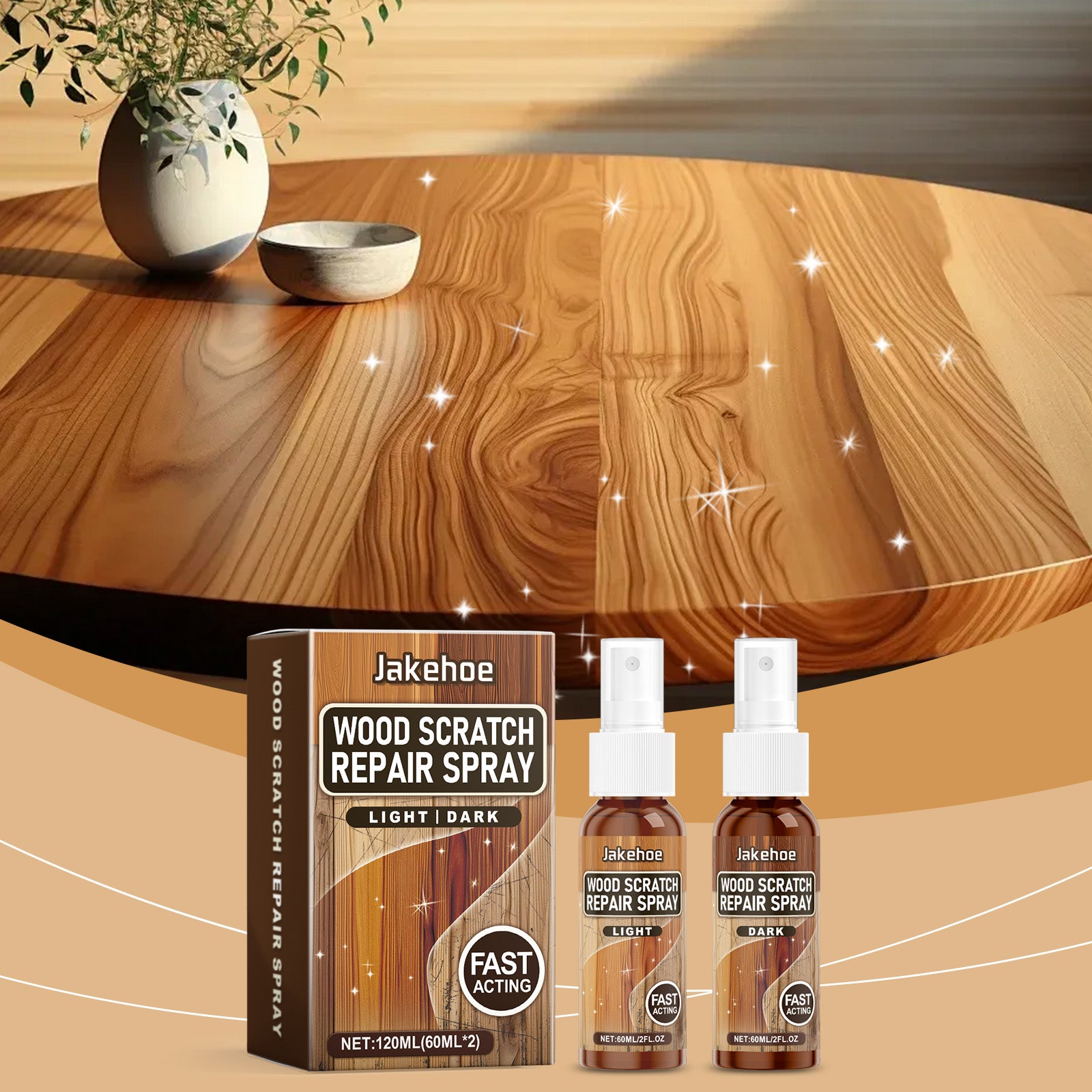 Jakehoe Floor Reconditioning Agent Wood Furniture Floor Scratch Repair Spray Turn Over New Brightening Agent