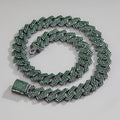 New Trend Hip Hop Hiphop Cuban Chain Emerald Alloy Diamond Full Diamond Couple Necklace