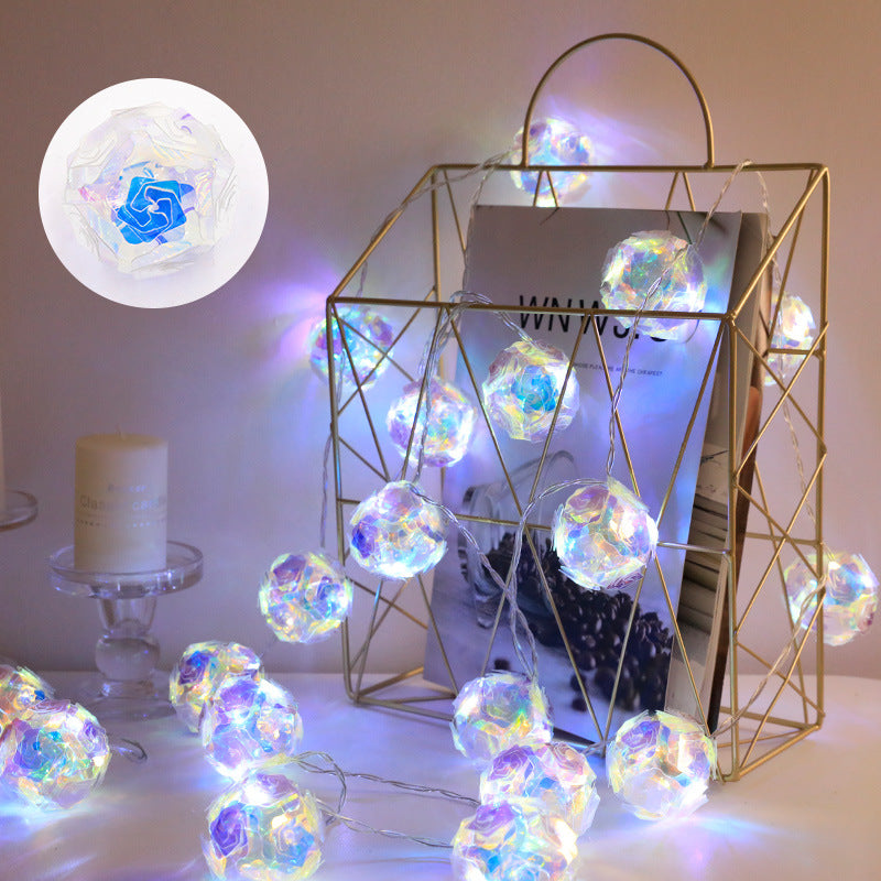 Led Rose String Lights Teenage Heart Decorative String Lights Laser Dream Dazzling Ball Holiday Lights