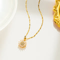 Rotating Sunflower Necklace with Full Diamond Daisy Collar Chain Female
