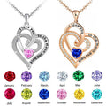 Heart-shaped pendant with engraving and diamond clavicle necklace