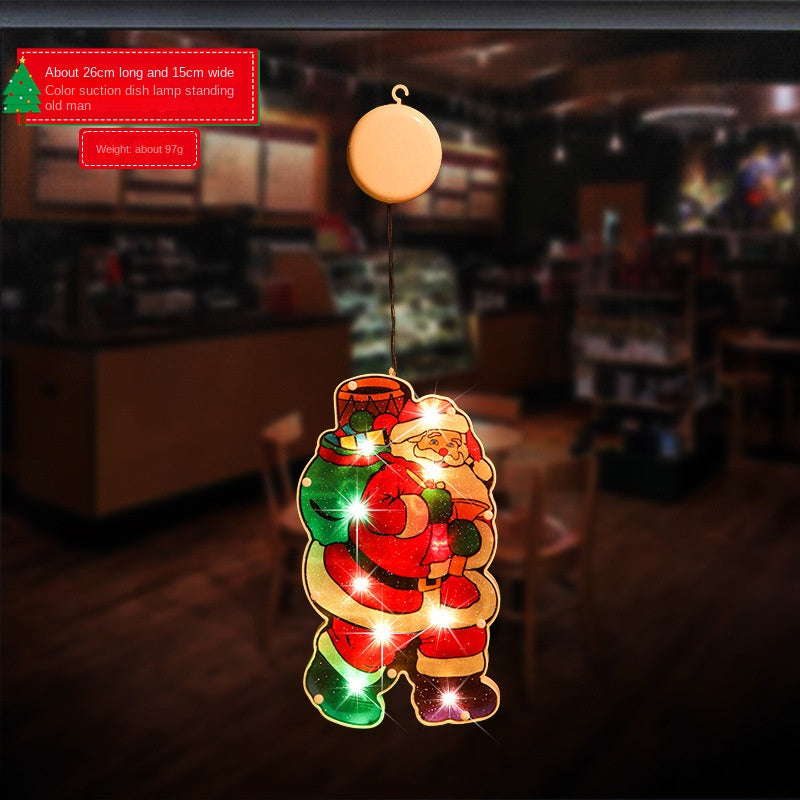 Christmas Colorful Suction Cup Lights New Year and Lantern Festival Decorative String Lights, Holiday Decoration for Window Display