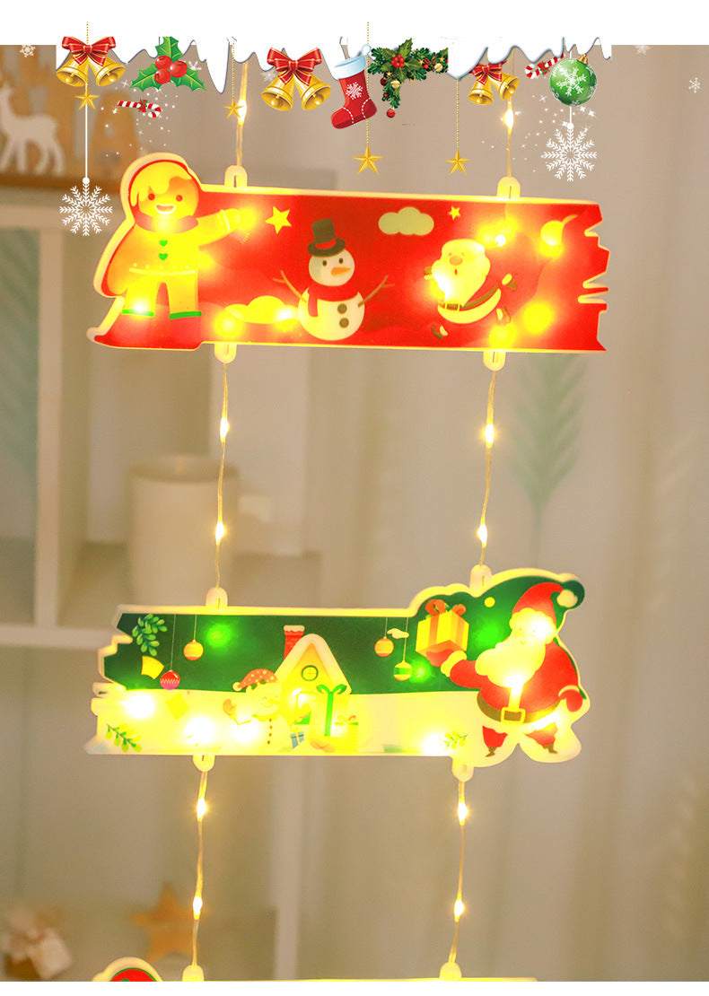 New hanging lights, LED signs, Christmas scene decoration, window display, light string, atmosphere lights
