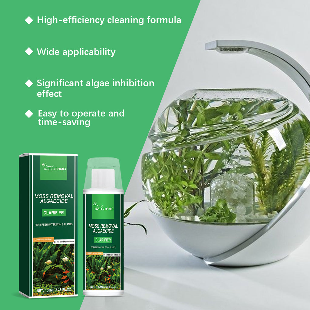 Yegbong Algae Clarifier, Clean Fish Tank Green Brown Silk Algae Black Hair Moss Algae Clarifier Water Does Not Harm Fish