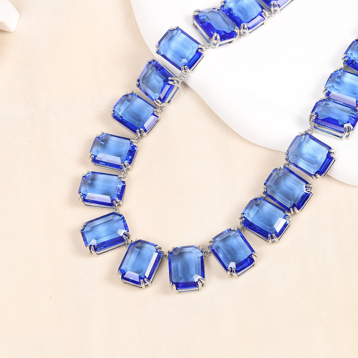 Zircon necklace square diamond frozen neck chain