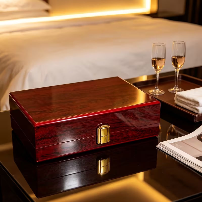 Classic Wooden Jewelry Box with Lock – Premium Storage Case