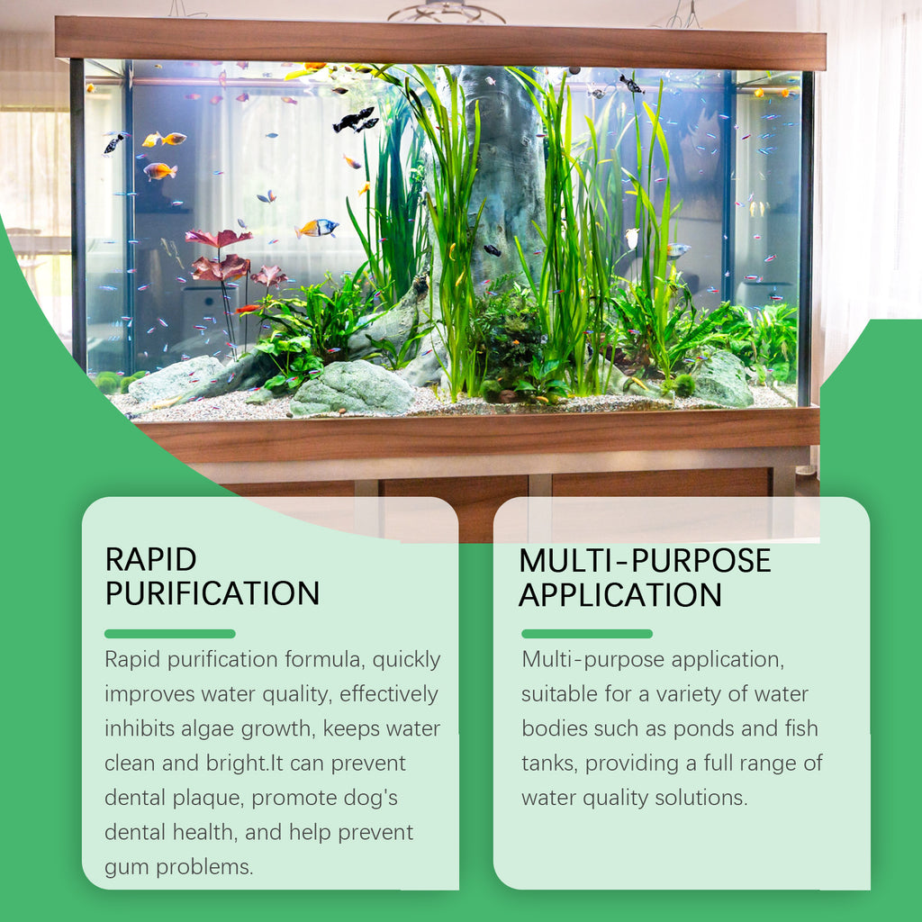Yegbong Algae Clarifier, Clean Fish Tank Green Brown Silk Algae Black Hair Moss Algae Clarifier Water Does Not Harm Fish