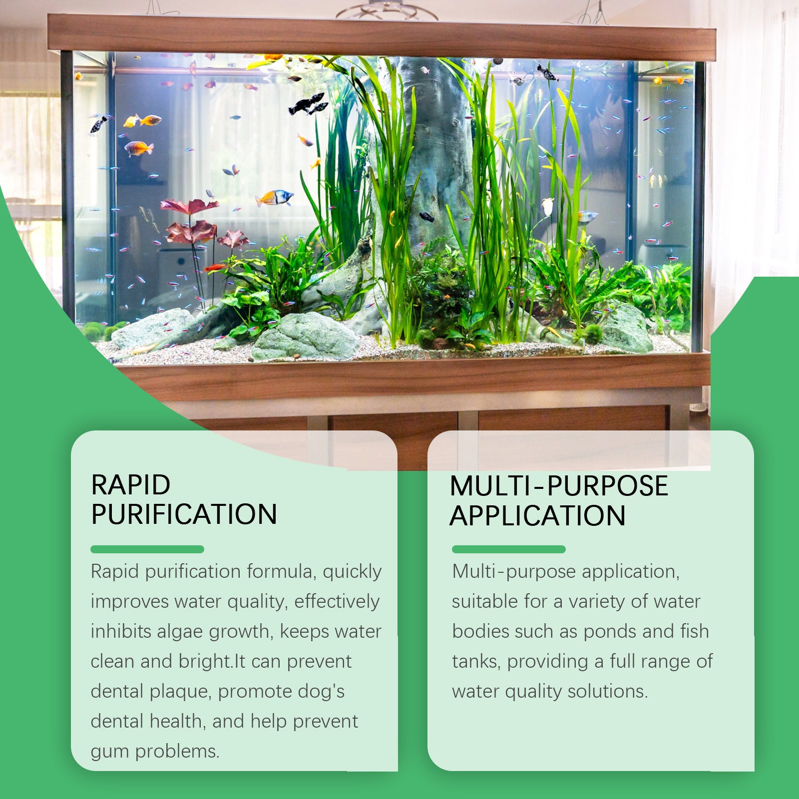 Yegbong Algae Clarifier, Clean Fish Tank Green Brown Silk Algae Black Hair Moss Algae Clarifier Water Does Not Harm Fish