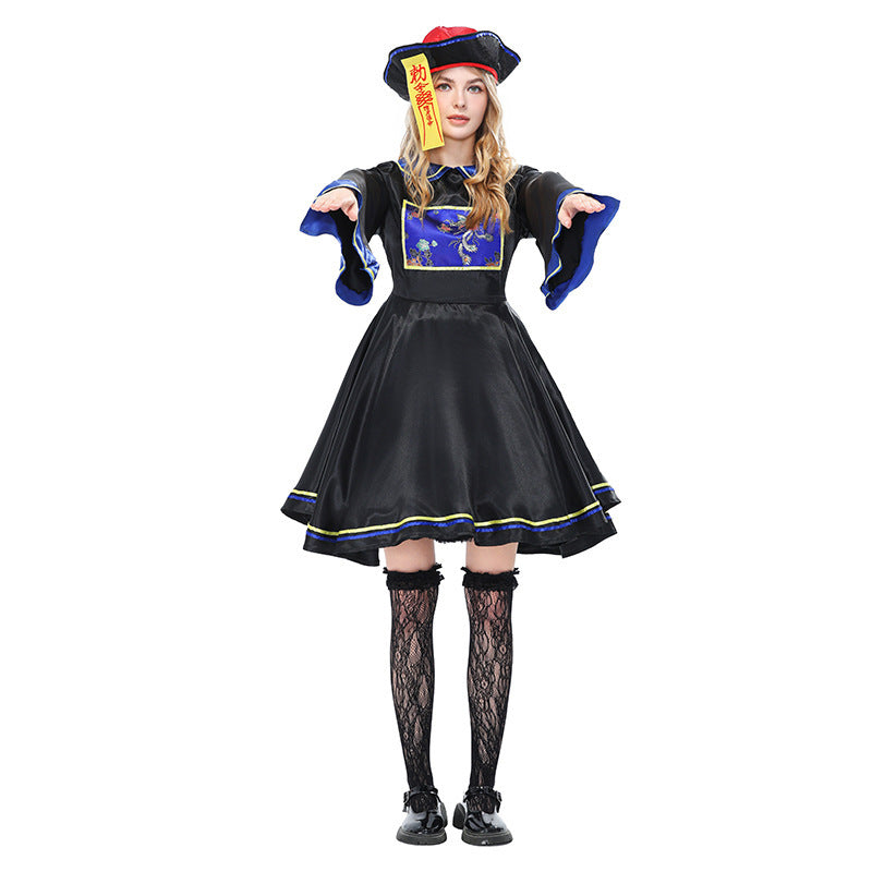 Lady's Chinese-Style Modified Zombie Dress, Halloween Qing Dynasty Zombie Costume, Movie Character Cosplay Outfit, Guangzhou Pise