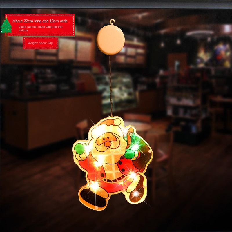 Christmas Colorful Suction Cup Lights New Year and Lantern Festival Decorative String Lights, Holiday Decoration for Window Display