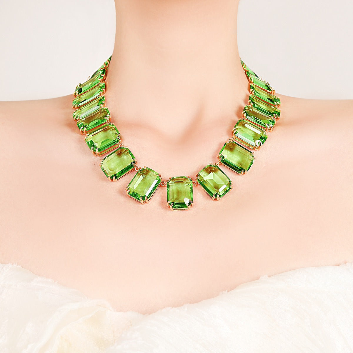 Zircon necklace square diamond frozen neck chain