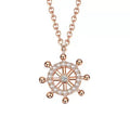 S925 Fine Silver With Diamond Zircon Boat Rudder Clavicle Necklace