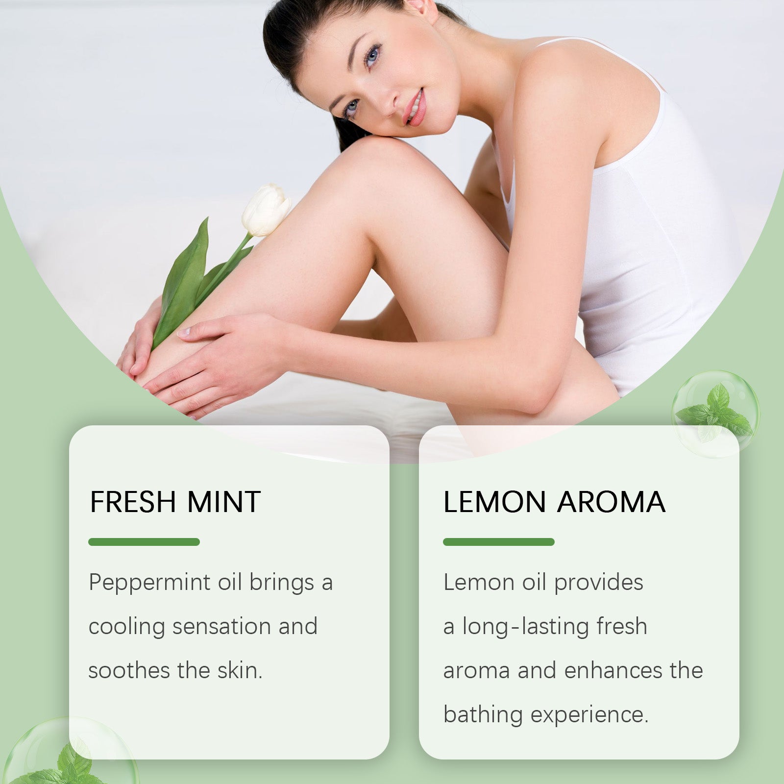 OUHOE Mint Lemon Solid Soap Gently Cleanses The Body And Moisturizes The Skin With Hand-Made Essential Oil Nourishing Bath Soap